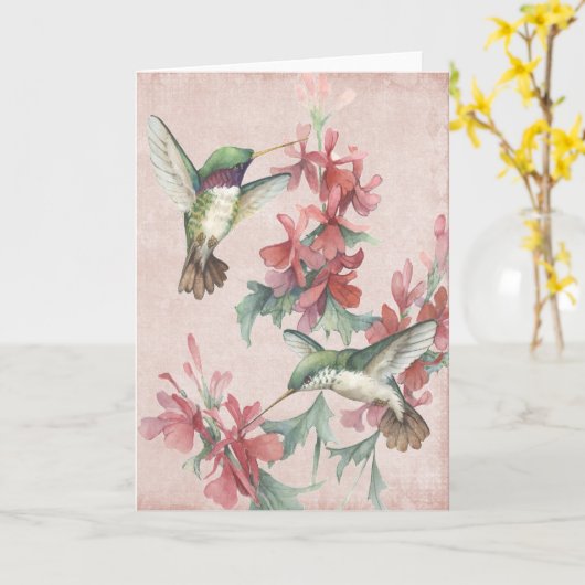 Hummingvögel Karte (Gelbe Blume)