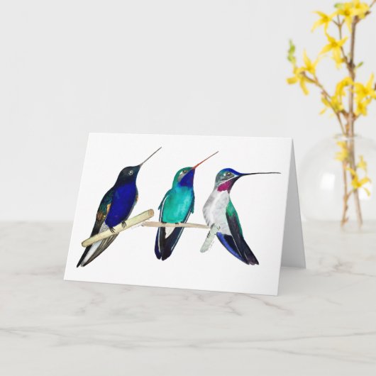 Hummingvögel Karte (Gelbe Blume)