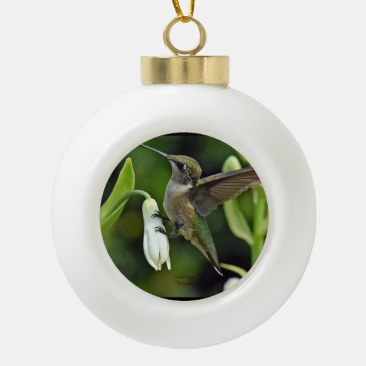 Hummingvogel Keramik Kugel-Ornament (Vorderseite)