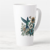 Hummingvogel mit Blume Latte Tasse (Rechte Ecke)