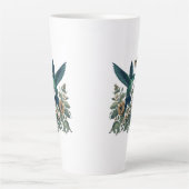Hummingvogel mit Blume Latte Tasse (Vorderseite)