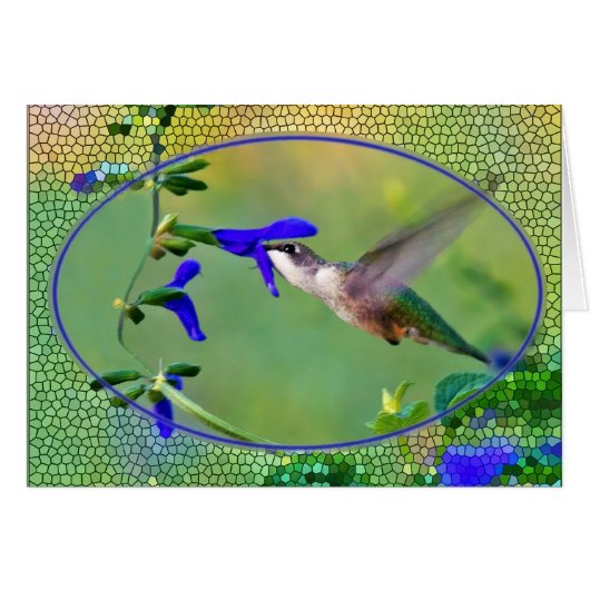 Hummingvogel mit festem Glas (Vorderseite (Horizontal))
