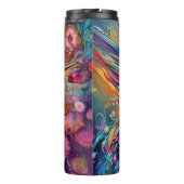 Hummingvogel mit floralem Hintergrund Thermosbecher (Rückseite)