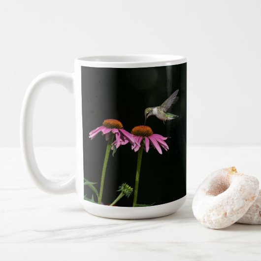 Hummingvogel mit Gärtnerblume Kaffeetasse (Mit Donut)