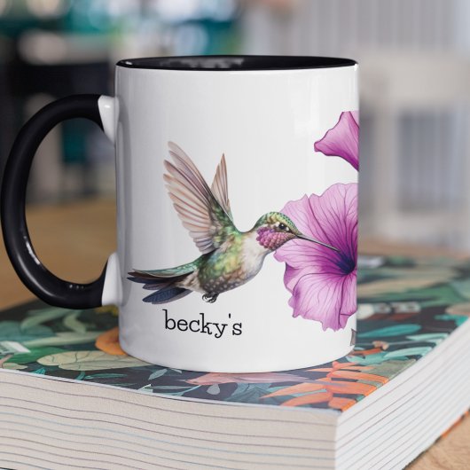 Hummingvogel mit Lila Blume Tasse