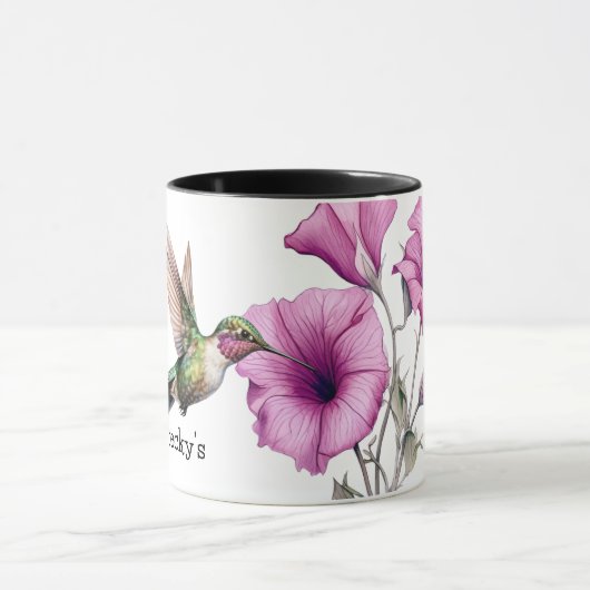 Hummingvogel mit Lila Blume Tasse (Zentrum)