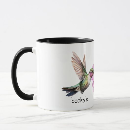 Hummingvogel mit Lila Blume Tasse (Links)
