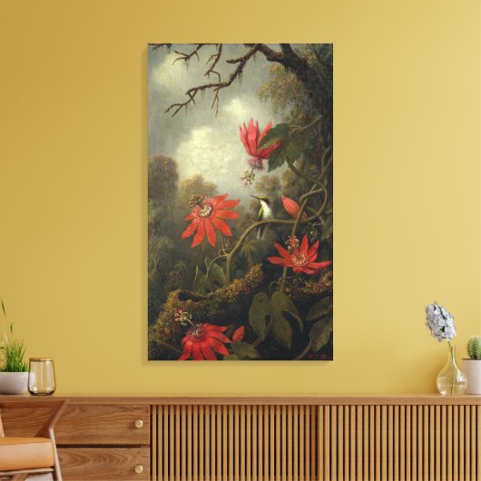 Hummingvogel mit Passion-Blume Leinwanddruck (Insitu (Wohnzimmer))
