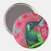 Hummingvogel mit Petunias Magnet (Vorderseite/Rückseite)