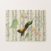 Hummingvogel mit Vintager Notenfreude Puzzle (Horizontal)
