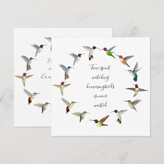 Hummingvögel Mitteilungskarte (Vorne/Hinten)