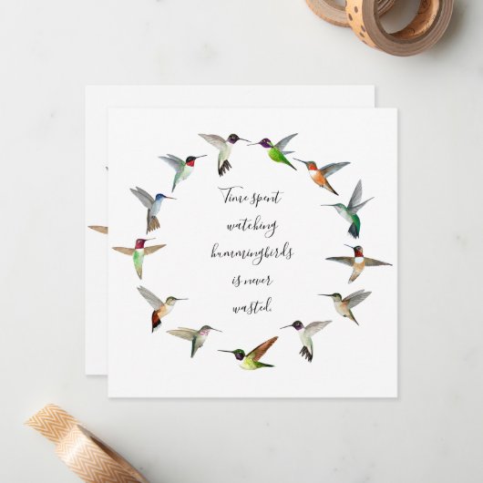 Hummingvögel Mitteilungskarte (Vorderseite/Rückseite Beispiel)