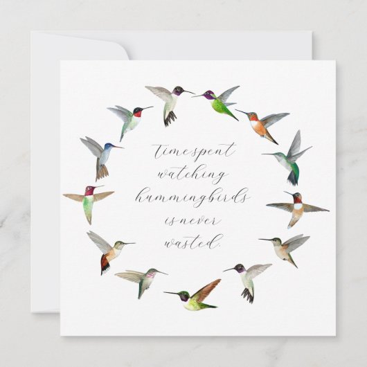 Hummingvögel Mitteilungskarte (Rückseite)