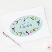 Hummingvögel Name Ovaler Aufkleber (Umschlag)