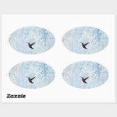 Hummingvogel Ovaler Aufkleber (Blatt)