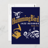 Hummingvogel-Platten Postkarte (Vorne/Hinten)