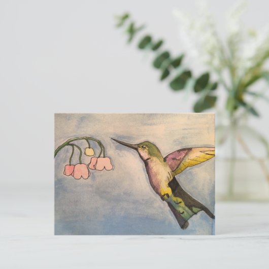 Hummingvogel Postkarte (Stehend Vorderseite)