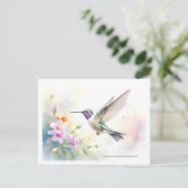 Hummingvogel Postkarte (Stehend Vorderseite)