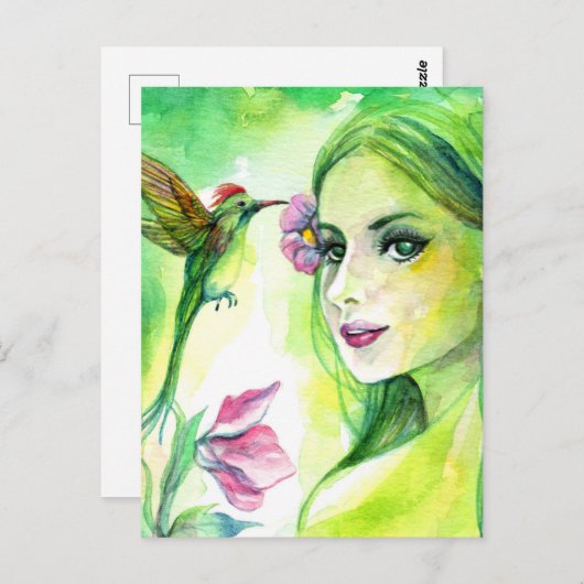 Hummingvogel Postkarte (Vorne/Hinten)