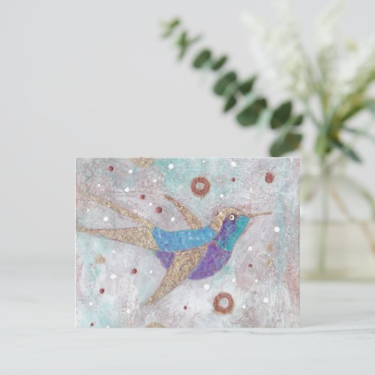 Hummingvogel Postkarte (Stehend Vorderseite)