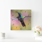 Hummingvogel Quadratische Wanduhr (Zuhause)