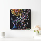 Hummingvogel Quadratische Wanduhr (Zuhause)