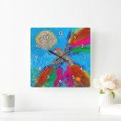 Hummingvogel Quadratische Wanduhr (Zuhause)