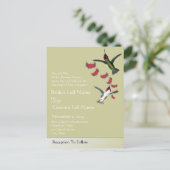 Hummingvögel Romantische Herzen mit Flügeln Einladungspostkarte (Stehend Vorderseite)