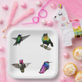 Hummingvögel Schlichter Hintergrund Pappteller (Party)