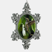 Hummingvogel Schneeflocken Zinn-Ornament (Links)