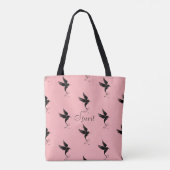 Hummingvogel-Silhouette auf Korallenrosa Tasche (Rückseite)