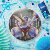 Hummingvogel stürzt in eine Iris Pappteller (Party)