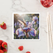 Hummingvogel stürzt in eine Iris Serviette (Beispiel)