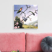 Hummingvögel und Apfelblüten, Leinwanddruck (Insitu (Wohnzimmer))
