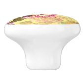 Hummingvögel und Astrantia Monogramm Aquarell Keramikknauf (Seitenansicht)