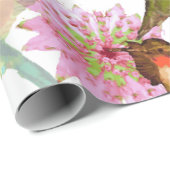 Hummingvögel und Astrantia Wasserfarbe Geschenkpapier (Rolleneckpunkt)