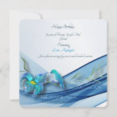 Hummingvogel und Blaue Welle Einladung zum Geburts (Vorderseite)