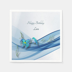 Hummingvogel und Blaue Welle Serviette