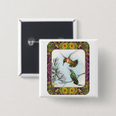 Hummingvögel und Blume #2 Button (Vorne & Hinten)