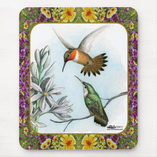 Hummingvögel und Blume #2 Mousepad (Vorne)