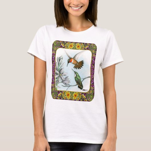 Hummingvögel und Blume #2 T-Shirt (Vorderseite)