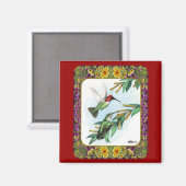 Hummingvögel und Blume #4 Magnet (Vorderseite/Rückseite)