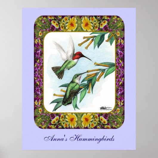 Hummingvögel und Blume #4 Poster (Vorne)