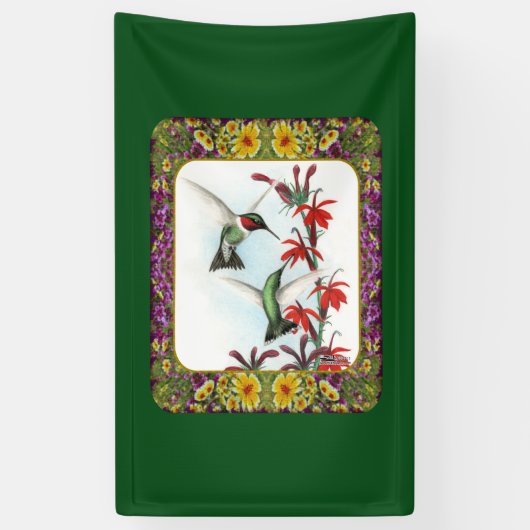 Hummingvögel und Blume #5 Banner (Vertikal)