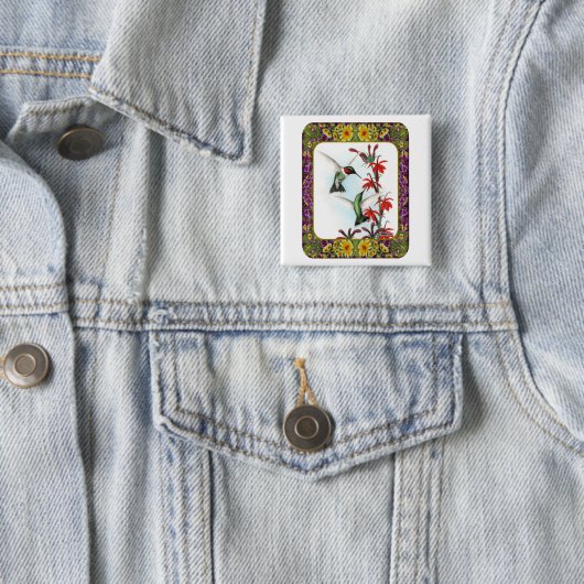 Hummingvögel und Blume #5 Button (Beispiel)