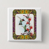 Hummingvögel und Blume #5 Button (Vorderseite)