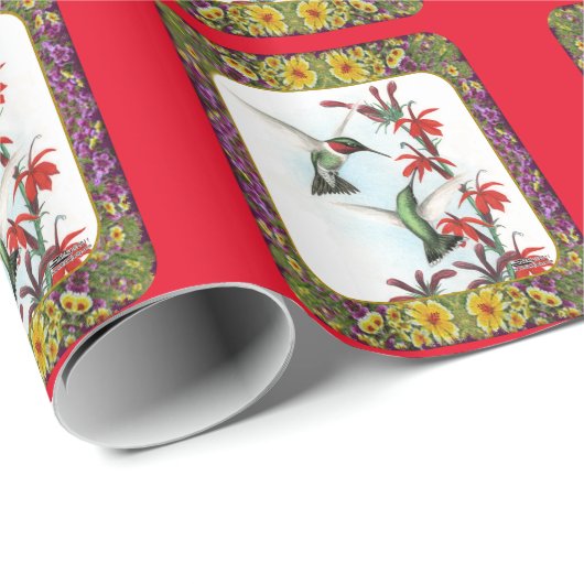Hummingvögel und Blume #5 Geschenkpapier (Rolleneckpunkt)