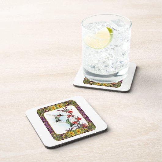 Hummingvögel und Blume #5 Getränkeuntersetzer (Rechte Seite)