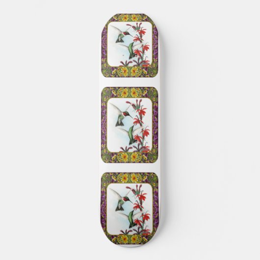 Hummingvögel und Blume #5 Skateboard (Vorderseite)