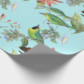 Hummingvögel und Blume auf hellgrün Geschenkpapier (Ecke)